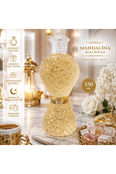 koku bahçesi 350 ML Cam Şişe Mandalina Kolonyası – Dekoratif Hediyelik Bayram...