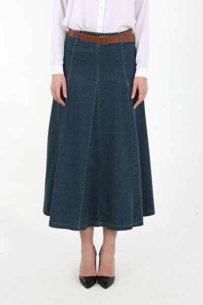 VELLICHOR Partial Arua Denim Skirt - Green