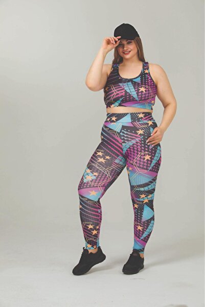 Lady Lingerie Set de fitness pentru femei de mărime mare - Colanți sport și t...
