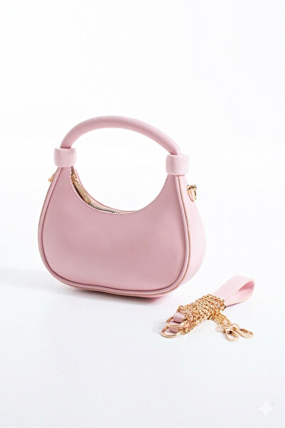 DEV 3 ADAM Pink Baguette Model Hand Shoulder and Crossbody Women's Bag
