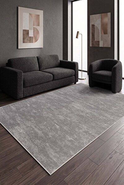 Cotto Home Nova Gri NVA01G Yıkanabilir Kaymaz Taban Yumuşak Dokulu Peluş Kesm...