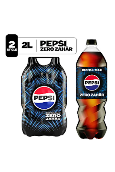 Pepsi Băutură carbogazoasă Max, Zero Zahăr, 2 buc. x 2 L