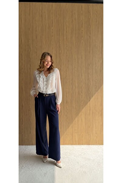 Volans Moda 4055 Belted Detail Pants
