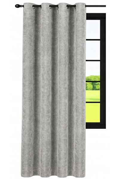 NOW-ART , Drapery Curtain Curtain, 210x250 cm, Grey, Classic Plain Pattern, R...