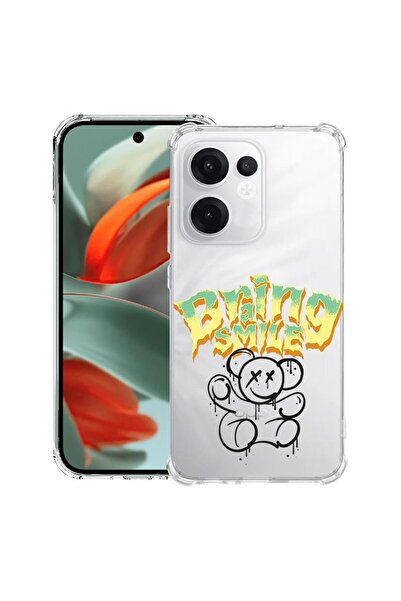 bestcase Съвместим калъф за OPPO Reno13 F 5G, Удароустойчив 1.5ММ, Мече с усм...