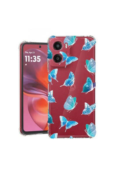 bestcase ¬Æ Husa compatibila Motorola Moto E15, Anti Shock 1.5MM, Butterfly P...