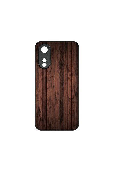 bestcase Тънък стъклен калъф, съвместим с OPPO A78 5G / A58 5G, Дърво орех, H...