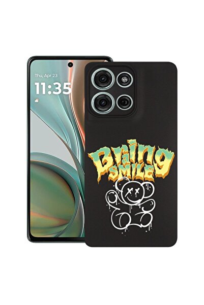 bestcase Калъф за Motorola Moto G15, Мече с усмивка, Тънък силиконов 0.8ММ, У...