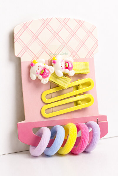 MakeWell Girl's Rabbit Figured Hair Clip Set – Colorful Rubber Hair Clips and...