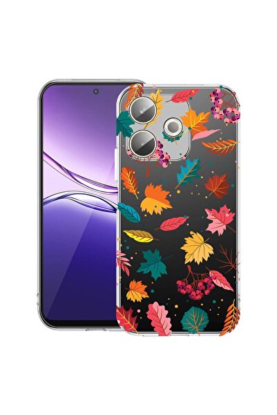 bestcase ¬Æ Husa Clear Silicon pentru OPPO A5 Pro 5G, Autumn Colors - Leafs, ...