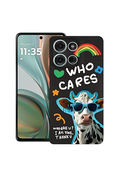 bestcase ¬Æ Husa pentru Motorola Moto G75, Cool Cow - Who Cares?, Slim Silico...