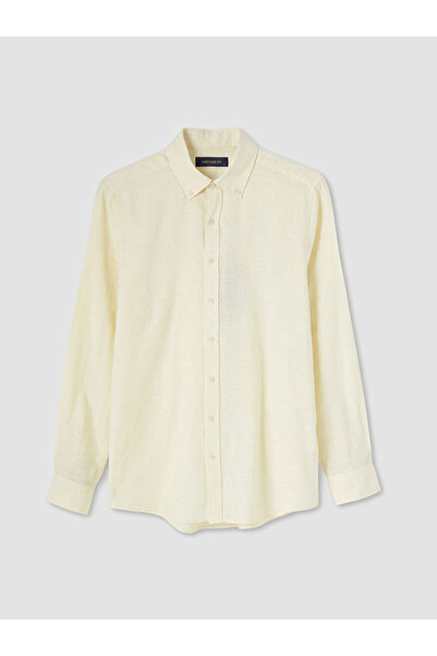 LC Waikiki Yellow Regular Fit Dobby Men's Shirt