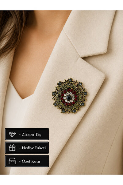 HER ŞEY NOTA www.herseynota.com Hediye Vintage Osmanlı Desenli Kırmızı Taşlı ...