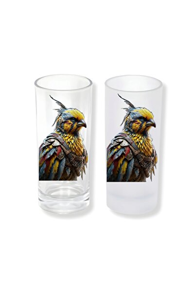 Ghostbastır Yellow Navy Blue Canary Ice-Cold/Ice-Free Option Raki Glass – 1 S...