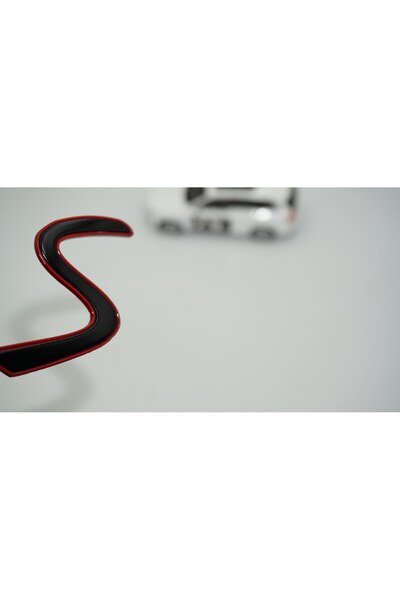 DK Tuning Mini Cooper S Siyah Kırmızı Bagaj Logo Amblem