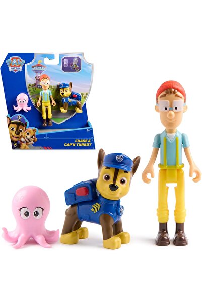 PAW PATROL Chase Story Figures Playset, includes Chase and Captain Turbot cha...