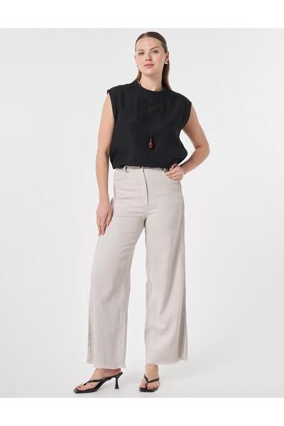 KYR Non Denim Trousers with Stitching Detail in Light Gray