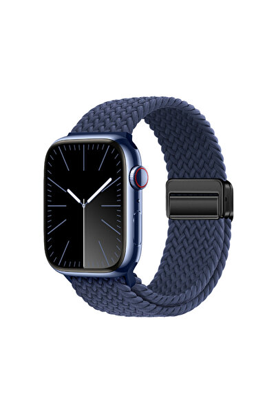 kilifone iWatch 7 45mm Uyumlu Kordon Örgü Tasarımlı Hasır Kordon Strap Kayış ...