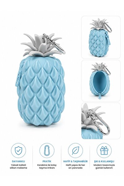4nio Portofel și breloc din silicon cu design ananas