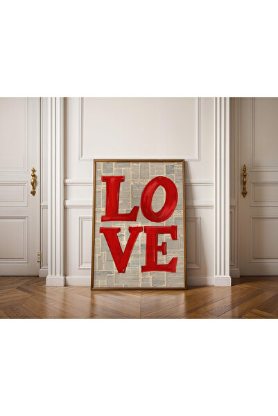 Tuba Decor Tablou dintr-o singură bucată cu ramă din lemn love love