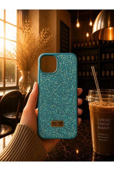 MMP SHOP iPhone 16 Compatible Velvet Diamond Design Shiny Diamond Silicone Ca...