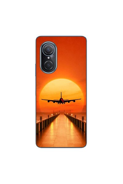 OEM Husa compatibila cu Huawei Nova 9 SE Silicon Gel Tpu Model Airplane Sunset