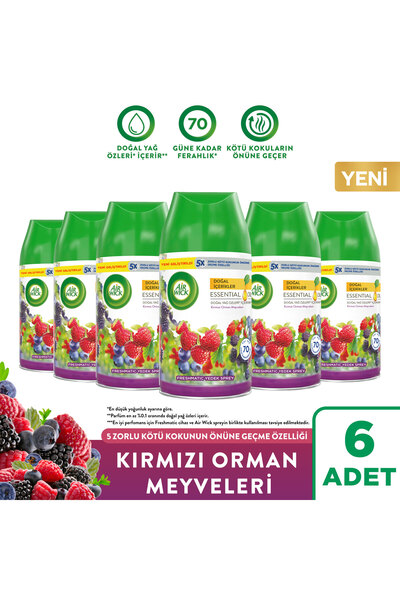 Air Wick Kırmızı Orman Meyveleri Oda Kokusu Freshmatic Yedek Spreyi 6x250 Ml
