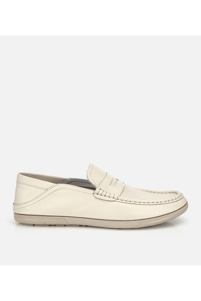 Hotiç Erkek Deri Ekru Comfort Günlük Loafer Ayakkabı
