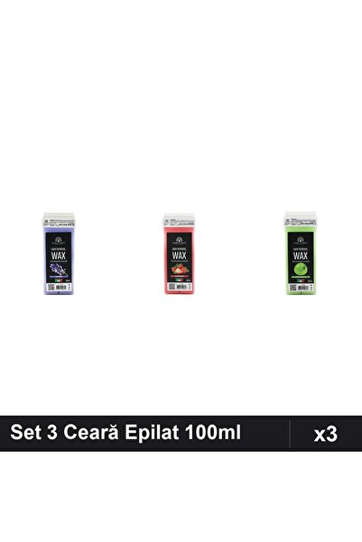 global fashion Set 3 Ceară Epilat Unică Folosință 100ml - Lavanda, Căpșuni, M...