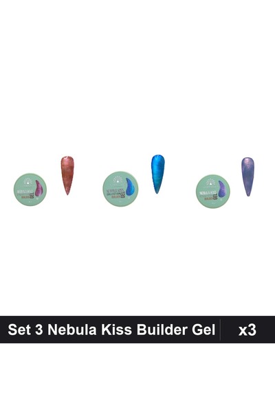 global fashion Set 3 Nebula Kiss Builder Gel 15g - Nr.07, Nr.15, Nr.13