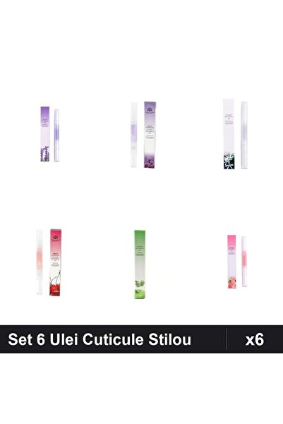 NAİLS Set 6 Ulei Cuticule Tip Stilou - Lavanda, Osmanthus, Cireșe, Mar Verde,...