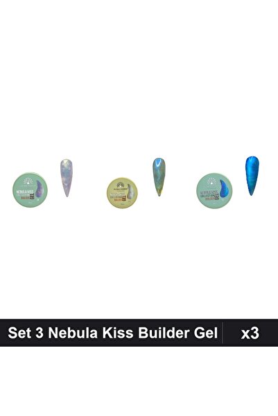 global fashion Set 3 Nebula Kiss Builder Gel 15g - Nr.10, Nr.02, Nr.15