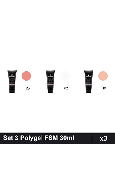 FSM Set 3 Polygel 30ml - Nr.25, Nr.02, Nr.10 - Construcție Unghii