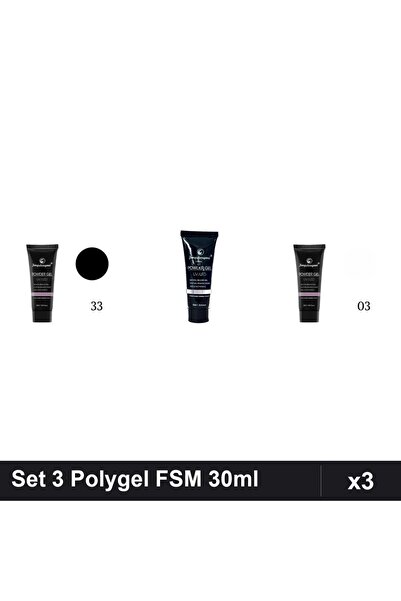 FSM Set 3 Polygel 30ml - Nr.33, Nr.17, Nr.03 - Constructie Unghii