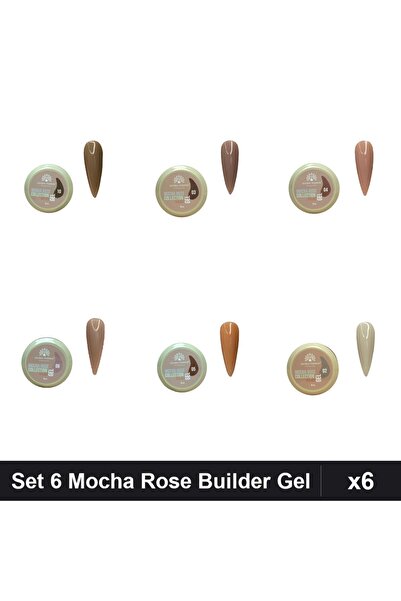global fashion Set 6 Mocha Rose Builder Gel 15g - Nr.02 Nr.03 Nr.04 Nr.05 Nr....
