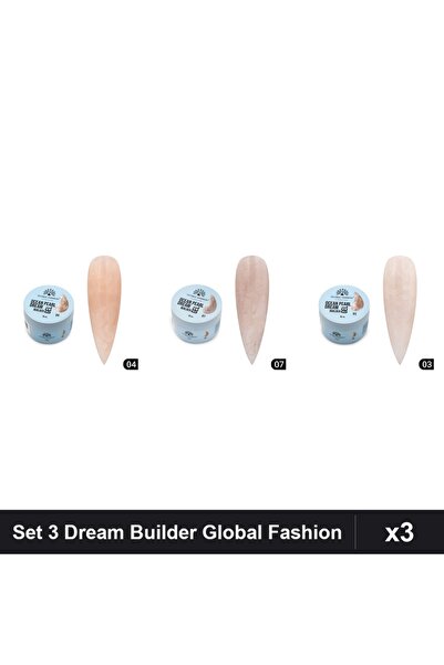 global fashion Set 3 Ocean Pearl Dream Builder 15g - Nr.04 Nr.07 Nr.03