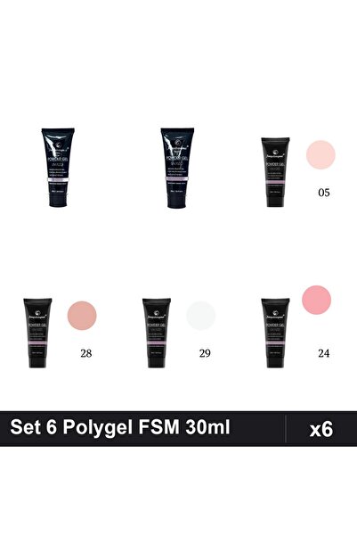 FSM Set 6 Polygel 30ml - Nr.05, Nr.14, Nr.22, Nr.24, Nr.28, Nr.29