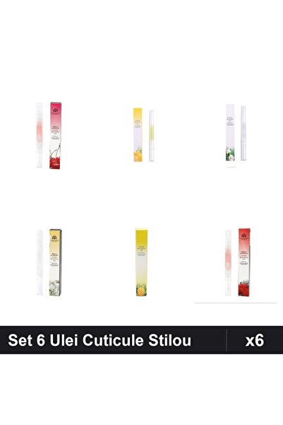 global fashion Set 6 Ulei Cuticule Tip Stilou - Cireșe, Lemon, Lily, Iasmin, ...