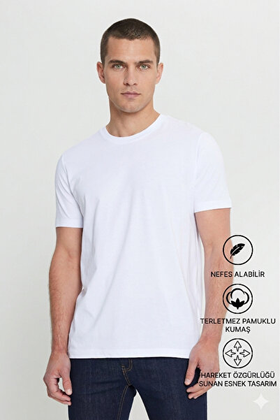 FAVORİST Tricou pentru bărbați, slim fit, cu gât crew, cu mânecă scurtă, moal...