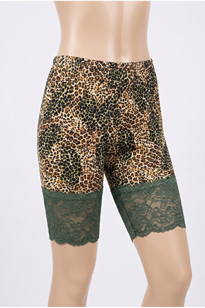 ali altun iç giyim Women's Leopard Patterned Lace Dress under Shorts Leggings...