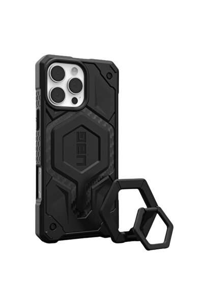 UAG Husa Monarch Pro Magsafe Bundle iPhone 16 Pro Max Carbon Fiber/Black Stand