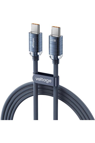 Voltage Kabel USB-C / USB-C PureCrystal 100W PD 200cm niebieski