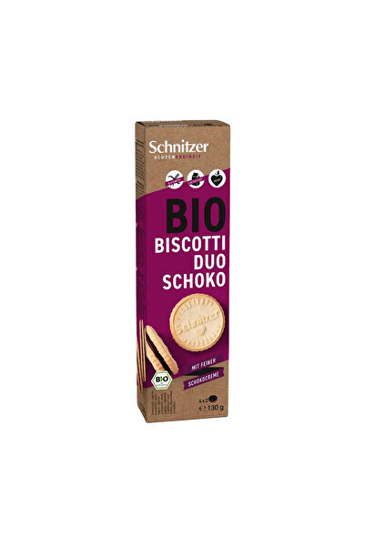 Schnitzer Biscotti Organic Duo cu Ciocolată Vegană Fără Gluten 130 g