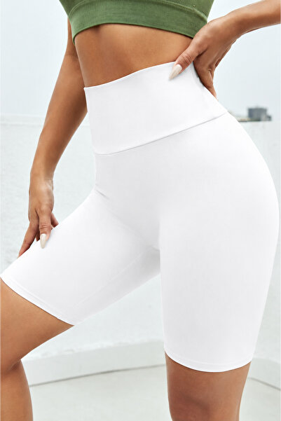 EDAMODA Women's Black Sports Shorts High Waist Tightening Diving Fabric Leggings