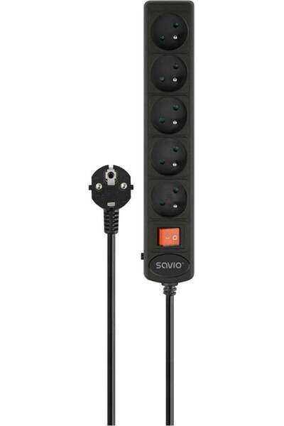 Savio Prelungitor anti-șoc LZ-16 cu 5 prize, 1,8 m