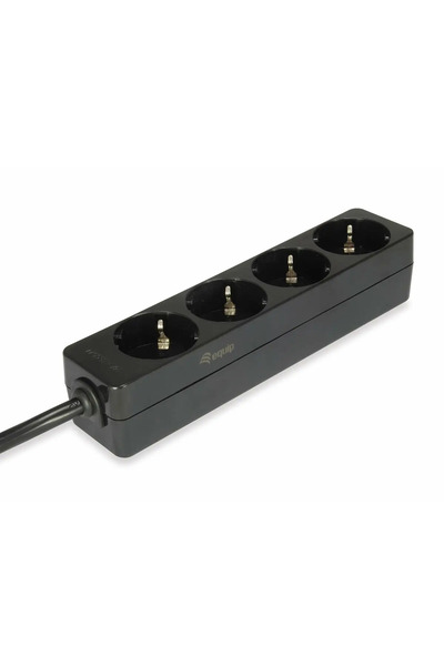 EQUIP Prelungitor electric 4 prize Schuko la 1 priză IEC320 C14, cu protecție...