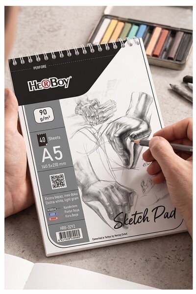 Artmaster Telli Eskiz Defteri A5 cm 1 Adet Herboy 90 gr Eskiz Defteri Karakal...