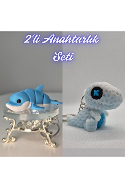 3DAtölyeMaker Light Blue Flexible Colorful Dolphin and White Knitted Pattern ...