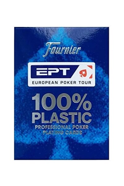 FOURNİER EPT 100% Plastic Profesional Jumbo Index - Albastru - Cărți de joc P...