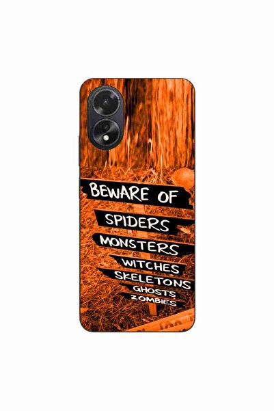 OEM Husa compatibila cu Oppo A38 4G Silicon Gel Tpu Model Halloween Beware Signs